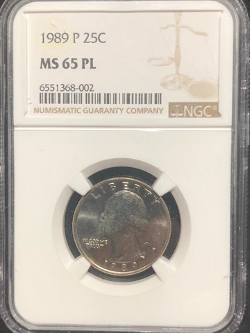 1989 P PROOF LIKE NGC MS65 PL WASHINGTON QUARTER HIGH GRADE! Bright White Coin 2 Cover