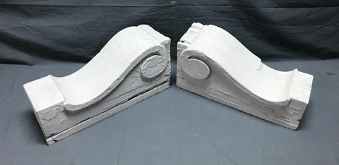 Antique Pair Corbels Wood Shabby Victorian Architectural Vintage Chic 475-23B Cover