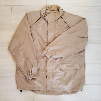 Vintage Timberland Mens Jacket XLarge Rain Coat Brown Full Zip No Hood 00s - Image 1 of 4