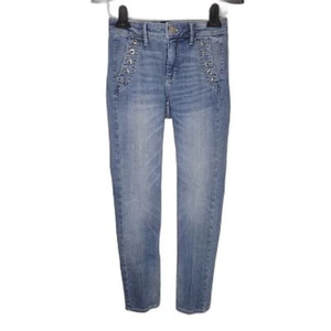 WHBM High Rise Everyday Soft Denim Grommet Pocket Slim Jeans - Picture 1 of 5