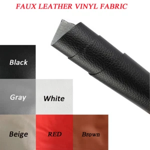 Upholstery Vinyl Faux Leather Fabric Marine Grade Repair Renew Cover By The Yard - Picture 1 of 18