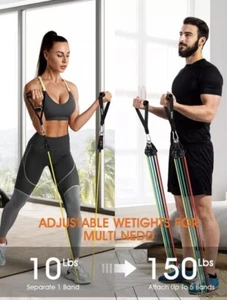 Resistance Bands Set, Home Workout, Fitnessband, Widerstandsbänder, Sportbänder - Bild 1 von 7