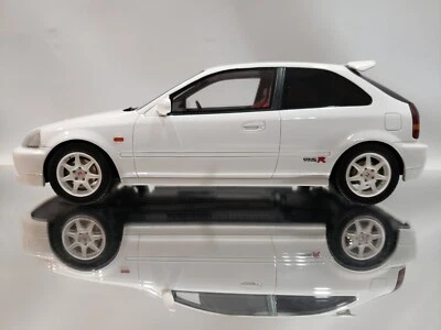 NEW 1:18 JDM Honda Civic Type R EK9 White Resin Model Rare Red Recaro Seats CTR - Image 1 of 4