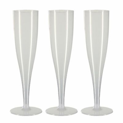 10 X Colourless Prosecco Flutes 175ml Champagne Glasses Biodegradable Plastic Pa • 11.95£