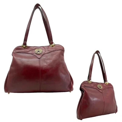 Vintage 60s 70s ETIENNE AIGNER XL Leather Shoulder Bag Handbag Handmade OXBLOOD - Image 1 of 4