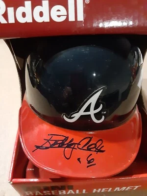 Bobby Cox Atlanta Braves Autographed Mini Riddell Helmet  JSA COA  - Image 1 of 4