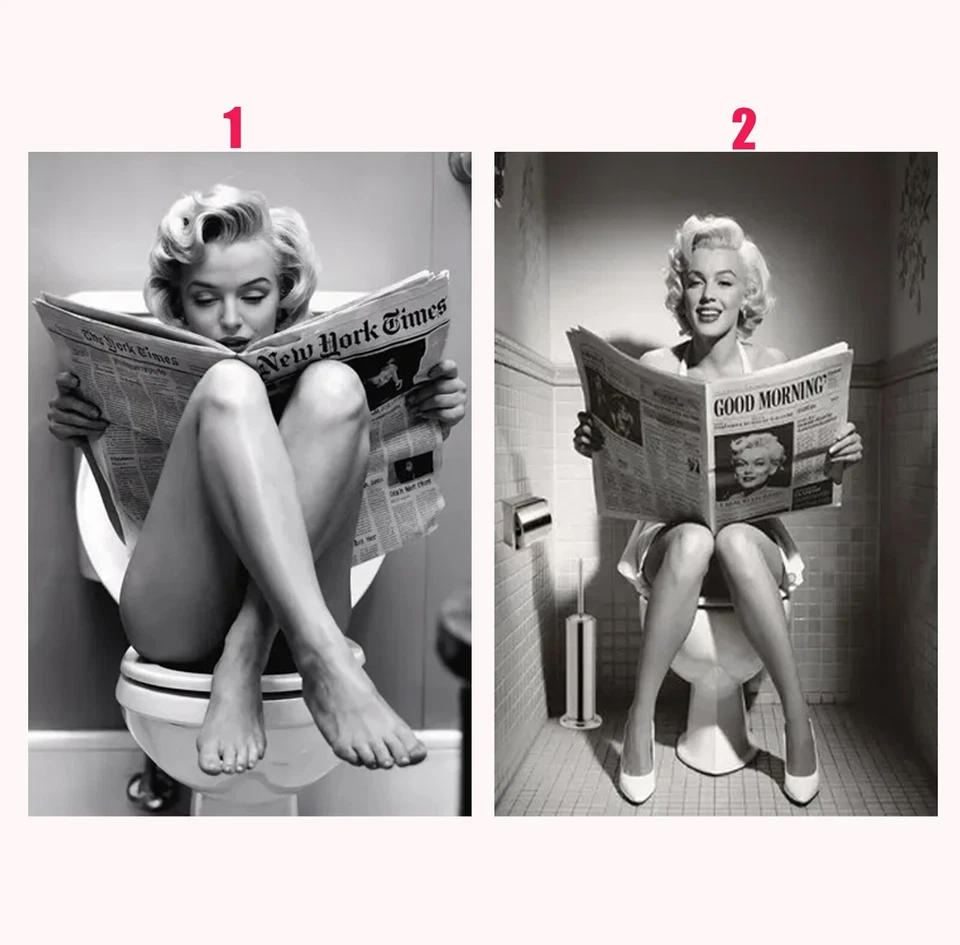 Custom Marilyn Monroe Sitting on Toilet Poster - Image 1 of 1