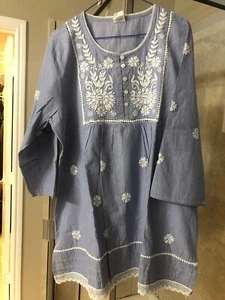 Naissha Bluse/Tunika Langarm 32 L x 23 W blau - Bild 1 von 6