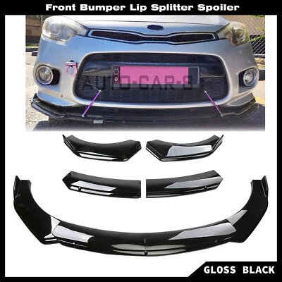 Alerón divisor de labios para parachoques delantero negro brillante ABS para KIA Forte Koup 2014-2018 Foto 1 de 4
