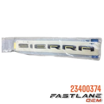 2019-2025 GMC SIERRA 1500/2500 HD/3500 HD VEHICLE NAME PLATE NEW OEM 23400374 - Image 1 of 4