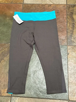 121 Pantalones MARIKA SPORT Medianos Gris/Verde azulado Entrenamiento Yoga Capri Breeze Nuevos con Etiquetas B Foto 1 de 4