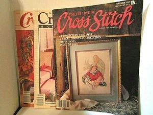 Lot of 3 Vintage Cross Stitch Magazines - Cross Quick, For Love of Cross Stitch - Picture 1 of 6