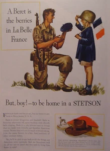 1944 Esquire Advertisement WWII Era Home in a STETSON Hat! Style King VALaids - Picture 1 of 2