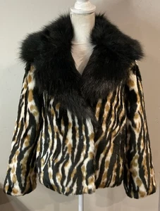 Cliche Kunstfell Wolljacke schwarz bunt Gr. M Neu mit Etikett - Bild 1 von 12