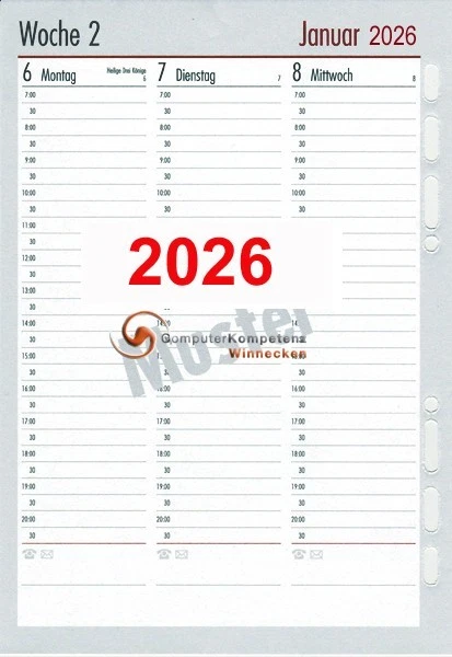 BSB Manager A5 Kalendarium - Vertikal, 1 Woche/2 Seiten (02_0096)