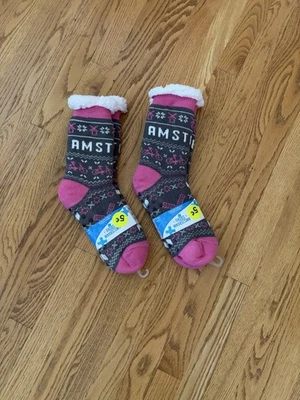 Unisex Thermal Cozy Fuzzy Sherpa Lined AMSTERDAM Non-Slip Socks 36-42" NEW - Image 1 of 4