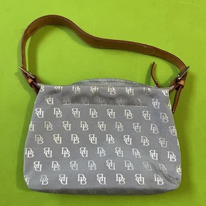 Blaue Dooney & Bourke Damen Monogramm Canvas Schultertasche Handtasche - Bild 1 von 7