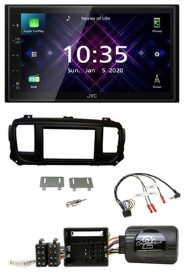 JVC DAB 2DIN Lenkrad Bluetooth USB Autoradio für Toyota Proace Citroen Jumpy ab - Bild 1 von 4
