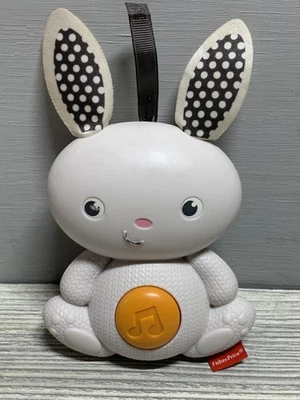 Chupete Fisher-Price Conejo Bebé Blanco Conejo Música Sonido Juguete Correa Colgante Cuna Foto 1 de 3