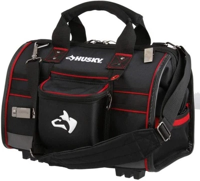 Husky 16 in Large Mouth Tool Bag with Tool Wall, Strap & Carry Handle 37 Pockets - Image 1 of 4