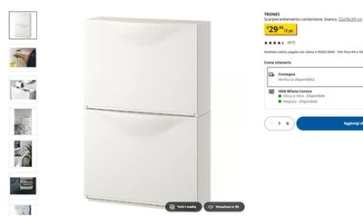 Scarpiera/Contenitore Ikea Trones bianco ottime condizioni lotto 2 pz. ne ho 42 - Immagine 1 di 2