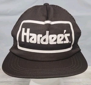 Trucker Hat Baseball Cap Vintage Snapback HARDEES MESH made In The USA retro H1 - Picture 1 of 5