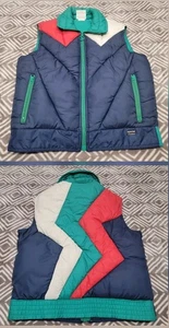 VTG Mountain Goat White Stag Puffer Vest Full Zip Women Large / Men Small Nylon - Picture 1 of 15
