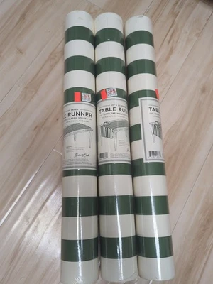 Corredor de mesa a rayas de papel verde oscuro corredor de mesa fiestas bodas cocinero Hester Foto 1 de 4