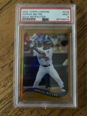 2002 Topps Chrome #218 Adrian Beltre Gold Refractor PSA 9 - Image 1 of 4