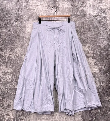 Free People Pants Large Womens Go To Town Culotte Blue Wide Flowy Cotton Crop - Image 1 of 4