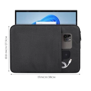 "Funda de transporte para monitor portátil de 15,6"" con bolsillo frontal - negra" - Imagen 1 de 2