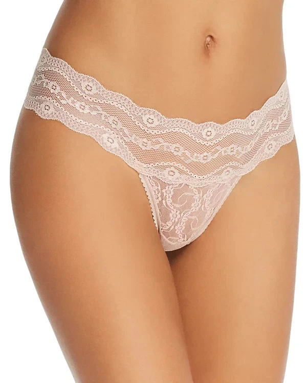 b.tempt'd by Wacoal 蕾丝吻丁字裤,玫瑰,尺寸 XL 0455 — 第 1/2 张图片