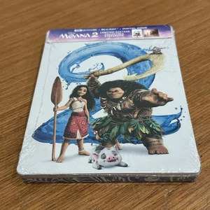 MOANA 2 STEELBOOK 4K ULTRA HD + BLU-RAY + DIGITAL NEW! SEALED! *Loose Disc* - Picture 1 of 6