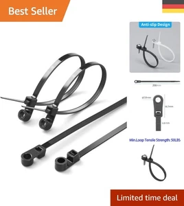 Tolles 100er Set Kabelbinder Schwarz, 200mm x 4.8mm mit einfachem Montagesystem - Bild 1 von 8