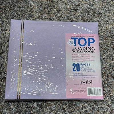 Álbum de recortes MBI 20 carga superior 8 X 8 páginas libro de recuerdo púrpura claro Foto 1 de 4