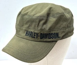 Harley Davidson Womens Army Green Strap Back Cadet Hat Cap - Picture 1 of 10
