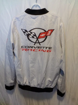 Garment One White Chevy Corvette Racing Windbreaker Jacket NEW - Image 1 of 4