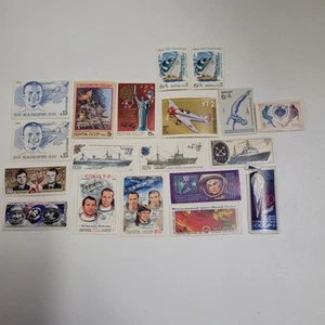 Soviet/Russian  postage stamps, 19 total unused, cosmonauts, etc, free shipping - Picture 1 of 9