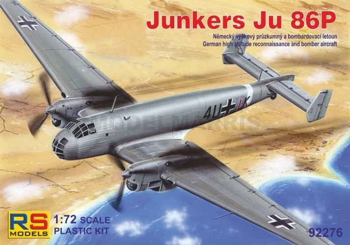 RS MODELS 92276 1/72 Junkers Ju 86 P (4 Decal V. pour Luftwaffe Great Britain)