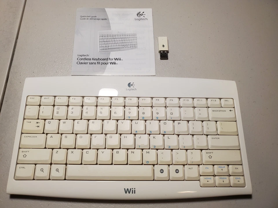 Беспроводная беспроводная клавиатура Nintendo Wii Logitech с ключом бесплатная быстрая доставка! - Изображение 1 из 4