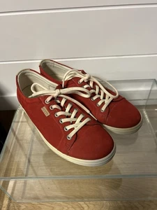 Ecco Damen EU 38 US 7 Soft VII Cap Toe Sneaker Comfort Rot Wildleder Schnürung - Bild 1 von 6