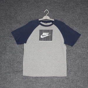 Nike Raglan T Shirt Graphic Print 71 Relentless Dedication Mens XL Gray Blue Y2K - Picture 1 of 5