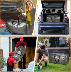 4 Pack Extra Large Heavy Duty Storage Boxes with Lids for Moving and Storage - Picture 1 of 12