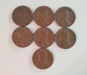 Filled-Die, BIE, Lamination Error Lot Of 7 1951-58 P+D Lincoln Wheat Penny Cent - Picture 1 of 22