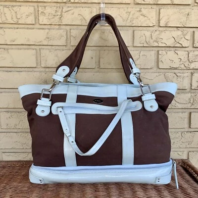 Nest Brown & Mint Green Patent Diaper Bag Tote Large With Changing Pad - Image 1 of 4