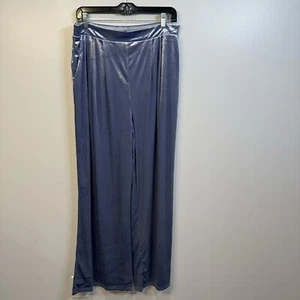 Pantalones Christian Lacroix Acero Azul Terciopelo Pierna Ancha Cintura Alta Talla Grande - Imagen 1 de 11