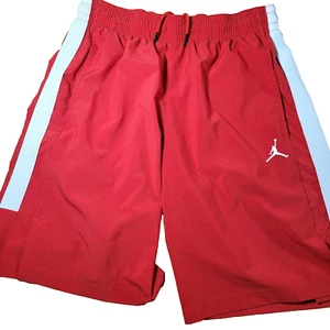 Jordan Jumpman Youth Size L Red Jumping Man Logo Draw String Basketball Shorts - Picture 1 of 10