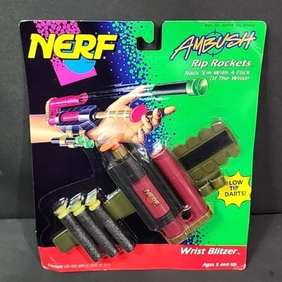 1995 Nerf Ambush MOC Wrist Blitzer Rip Rockets Dart Launcher Kenner #60445 - Image 1 of 4