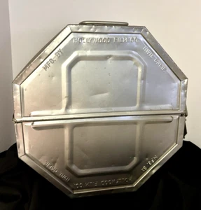 Vintage Hollywood Film Company Movie Transport Canister, Hinged Steel 1940s-50s - Picture 1 of 12