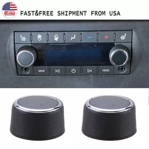 2 PIEZAS Par de perillas de control de volumen de radio trasera cromo PARA Buick Cadillac Chevy GMC EE. UU. - Imagen 1 de 10